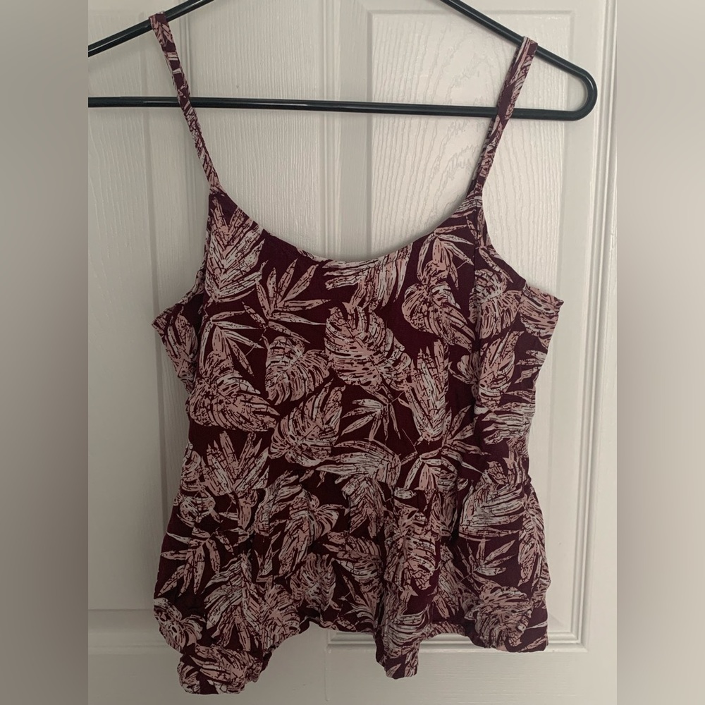 Printed Peplum Tank Top